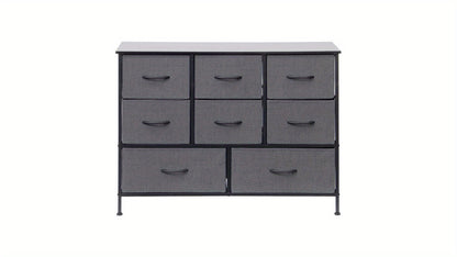 A 10-Drawer Dresser Featuring a Robust Metal Structure, MDF Wood Surface, Fabric Drawers, Adjustable Legs, And Anti-Tip Safety Measures - Perfect for Organizing Storage in a Bedroom, Closet, Living Room, Or Office