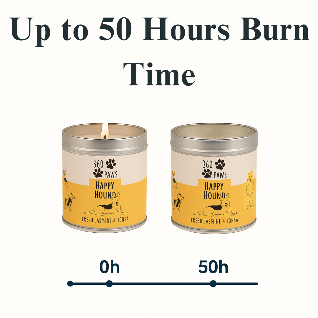 Happy Hound Candle – Fresh Jasmine & Tonka | Odor-Neutralizing Long-Lasting Pet-Friendly Candle | 50-Hour Burn Time AromaGuard Scented Candle for Home