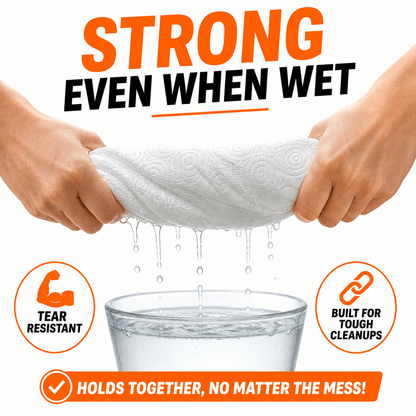 MANODU 8 Pack Kitchen Roll Towels 2 Ply Extra Absorbent Strong Household Paper Towels Bulk Supply for Kitchen Cleaning, Spill Control, Home, Office, Catering & Everyday Use UK