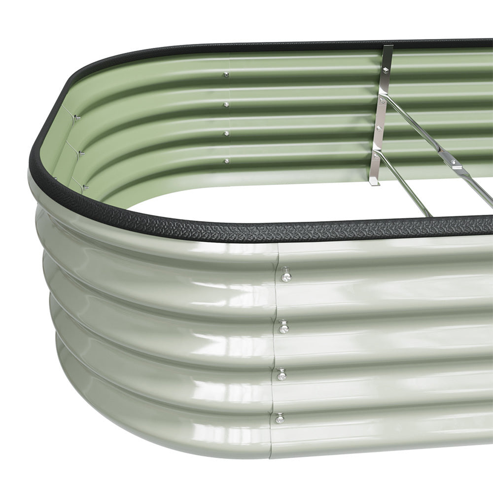 Oval Elevated Planter Box Metal Raised Garden Bed, Outdoor Vegetable Fruit Flower Herb Growing Box, 2 Sizes 2 Colours Available
