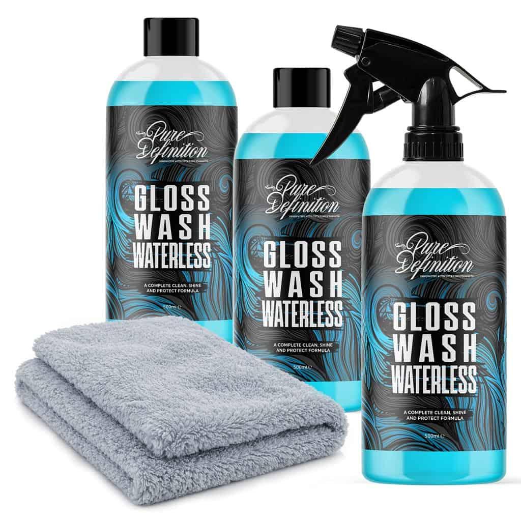Gloss Wash Waterless - Wash & Wax Gloss Shine Carnauba Wax Showroom Cleaner - Car Cleaning kit