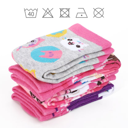 Gabby'S Dollhouse 4 Pair Ankle Cotton Socks for Kids - Ideal Kids Girls Children Gift - Packed in Round Money Piggy Bank Plastic Cylinder
