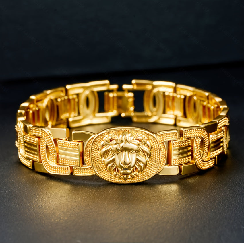 Lion Motif Wide Cuff Bangle - included contents 8