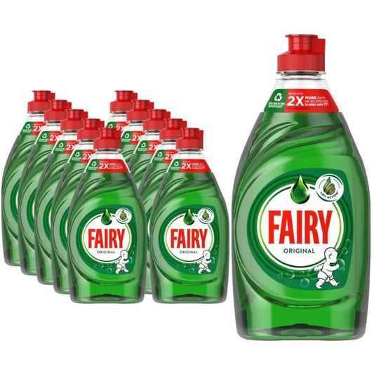 Fairy Original Washing Up Liquid 320ml – Pack of 10 - Clean & Fresh Scent - Tough on Grease, Gentle on Hands