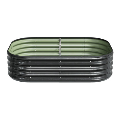 Galvanized Planter Garden Boxes Outdoor, Oval Large Metal Galvanized Raised Garden Bed for Vegetables, 2 Sizes 2 Colours Available