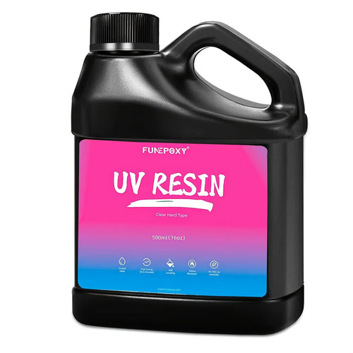500G/1000G Professional Grade UV Resin - Transparent, Hard Solar-Activated Epoxy for Jewelry Making & Craft Decorations - Non-Toxic, Easy-to-Use with Dropper
