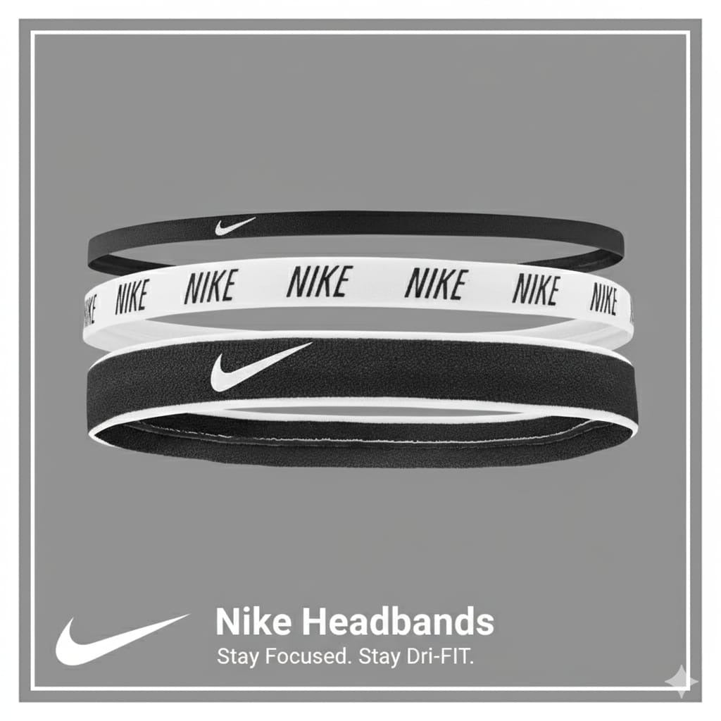 Nike 3 Pack Mix Width Anti Slip Sports Headband, Anti Slip Breathable Black Sports Headbands | High Elasticity Headband Suitable for Running, Fitness, Yoga, Soccer, And Tennis, Fitness Accessories | Minimalist Headband