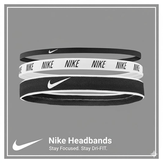 Nike 3 Pack Mix Width Anti Slip Sports Headband, Anti Slip Breathable Black Sports Headbands | High Elasticity Headband Suitable for Running, Fitness, Yoga, Soccer, And Tennis, Fitness Accessories | Minimalist Headband
