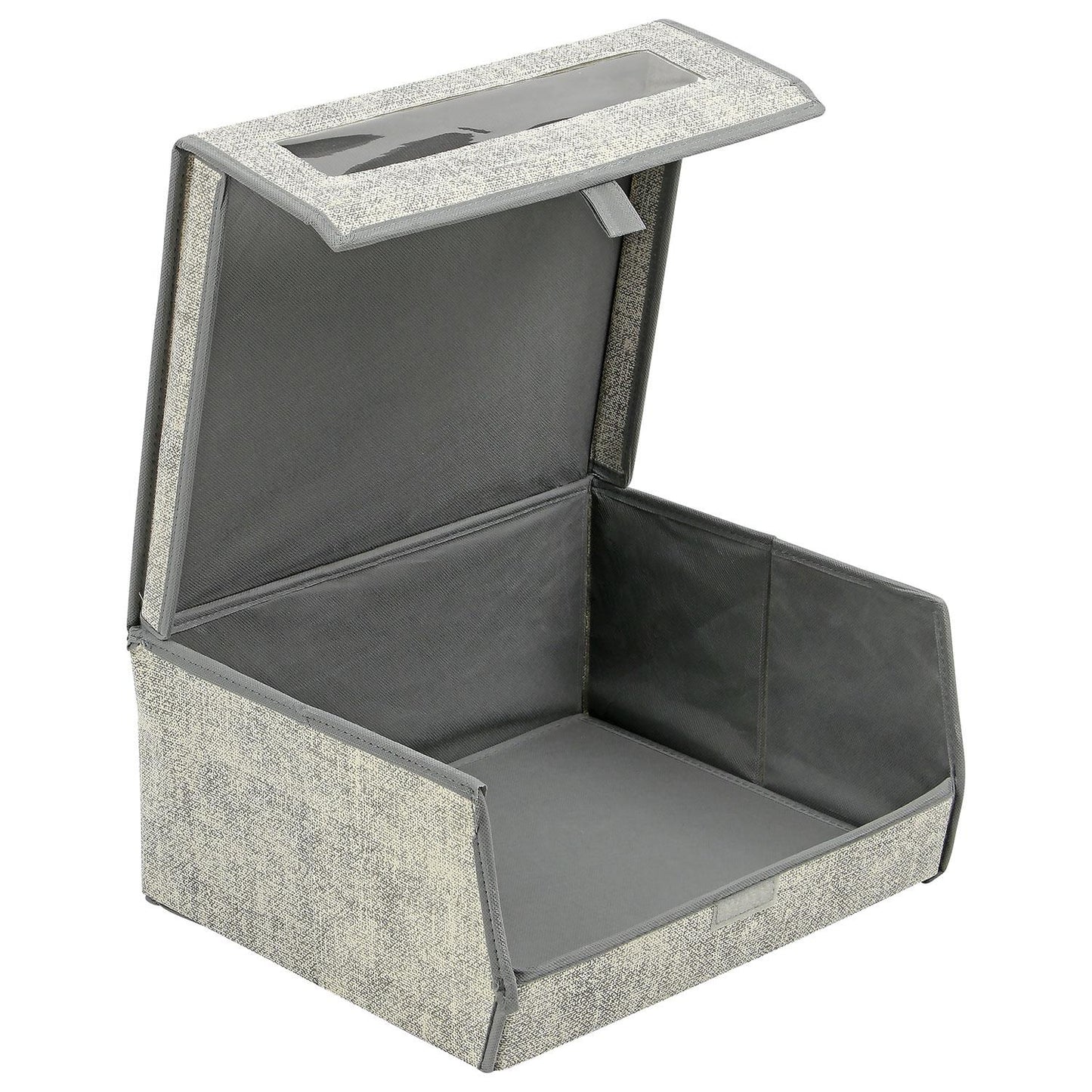 Taylor & Brown Set of 2 Large Fabric Stackable Shoe Storage Boxes with Lid & Transparent Window