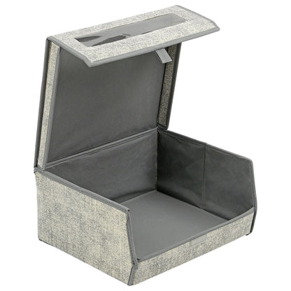 Taylor & Brown Set of 2 Large Fabric Stackable Shoe Storage Boxes with Lid & Transparent Window