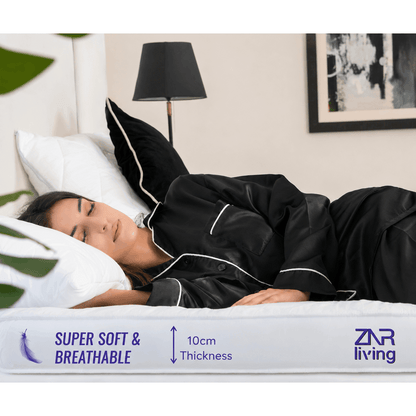 Supersoft Mattress Topper Bed - 4 Inch (10cm) Thick Mattress Topper with Elasticized Corner Straps - White