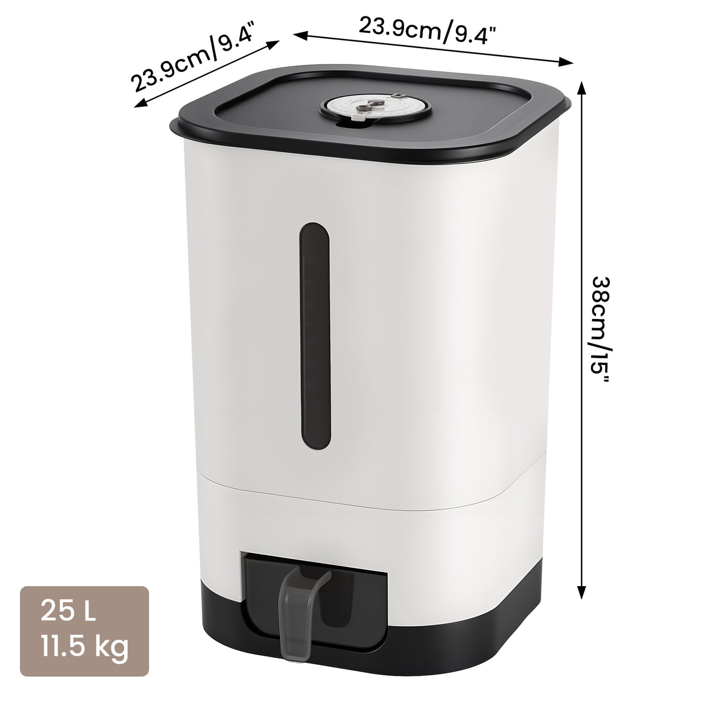 14/25L Automatic Rice Dispenser Large Capacity, Sealed Rice Storage Container, Suitable for Rice, Grains, Flour, Kitchen Supplies, Pet Cat and Dog Food Storage Container, Ideal for Kitchen, Home Use