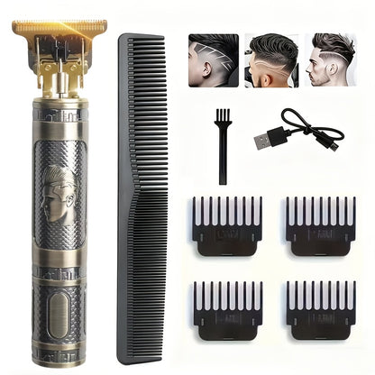 YAIAWISU Men' Electric Cordless Hair Clippers & Beard Trimmer with LCD Screen, USB Rechargeable Cordless T-Blade Shaver Suitable for Shaving, Tummy Trimming, Guide Comb System, USB- Grooming for and Travel