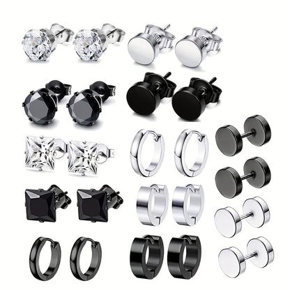 Hot Selling Fashion Earring Set Stainless Steel Hip Hop Men'S Stud Earrings Eaby Personalized Cross-Border Earrings