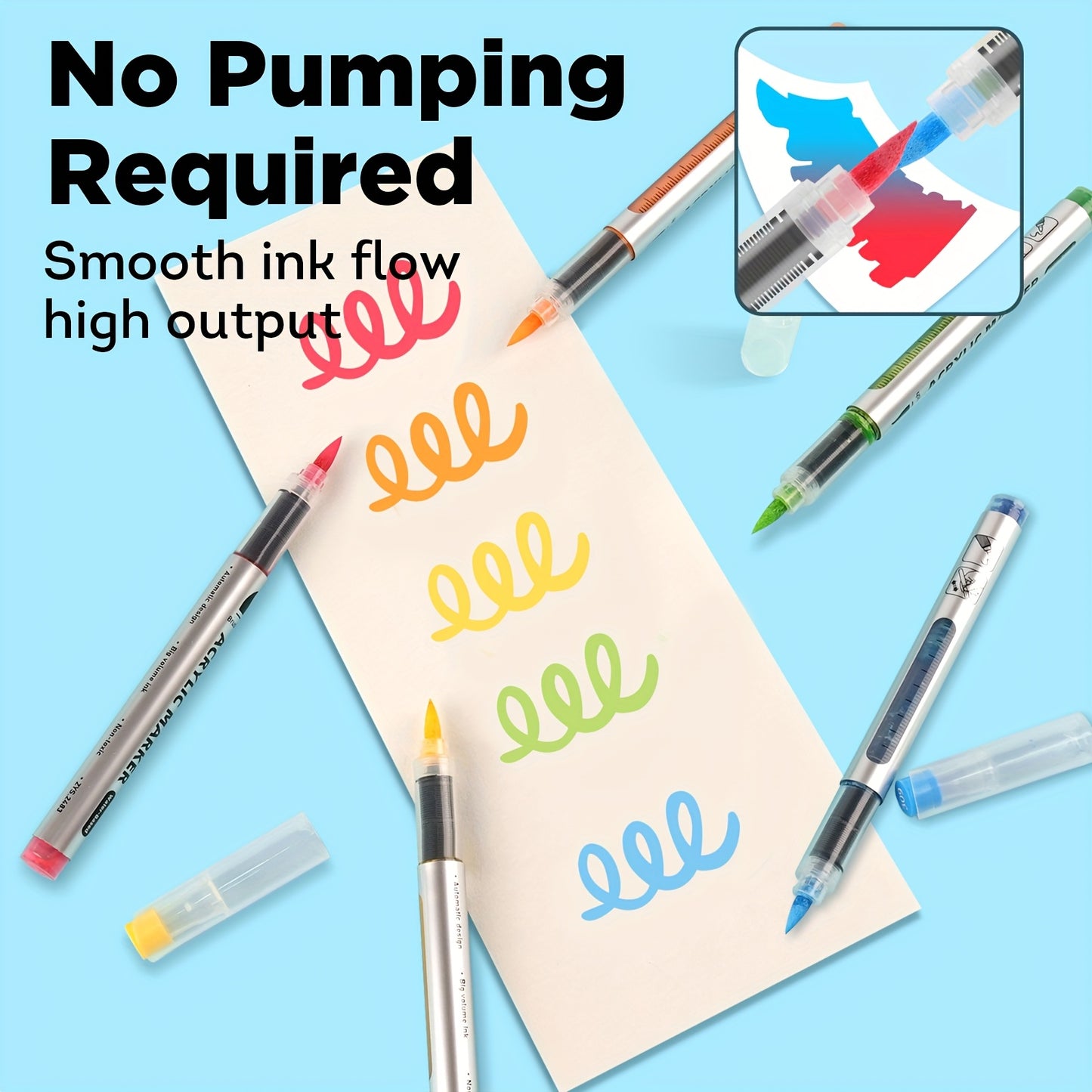 Acrylic Pens with Liquid Ink System, Waterproof & Quick Drying, Innovative Ink Flow Design, Non-Toxic Acrylic Paint Markers for Stones, Glass, Wood, Ceramic And Porcelain, Art Professional Supplies