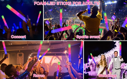 50pcs Lighted Holiday Displays - Foam Glow Sticks for Outdoor Christmas Decor Valentine's Day Decoration, Halloween, Weddings And Other Holiday Events, Parties And Gatherings