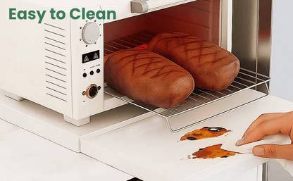 Countertop Microwave Oven Stand with Pull-Out Tray, Adjustable Metal Kitchen Rack Shelf, Extendable 39-62cm, Heavy Duty Storage for Ovens, Toasters & Appliances