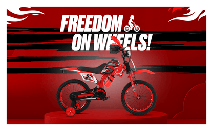 Touch of Venetian 12" / 16" Boys Motorcross Bike with Stabilisers Black Red Green Blue Moto Wheels Kids Bicycle for Ages 2-9 Years Old Motorcycle Sound Motorcross