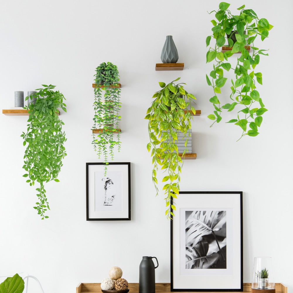 Artificial Hanging Plants Fake Ivy Vine with Pot Faux Greenery Hanging Basket for Indoor Outdoor Home Decor Wall Patio Office Shelf Room Decoration
