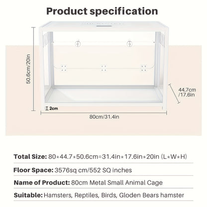 BUCATSTATE Metal Hamster Cage 2.0, Large Stackable Small Animal Habitat with Deep Burrow, Easy Assembly, for Dwarf and Syrian Hamsters Guinea Pigs Gerbils Reptiles, 65/80/100Cm, Free Random Color 20L Paper Bedding