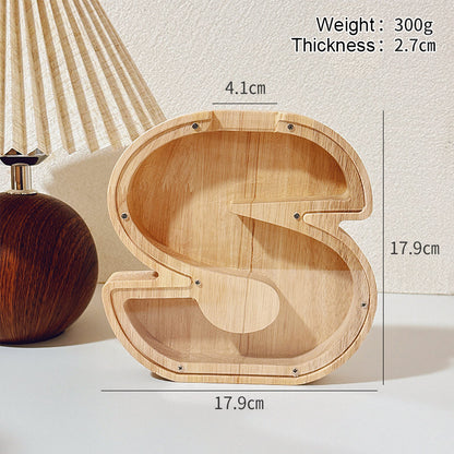 1 unique 18cm*18cm wooden letter jar - 26 creative A-Z letter storage containers, transparent design, birthday gift idea, home decoration, best friend gift, and functional holiday present.