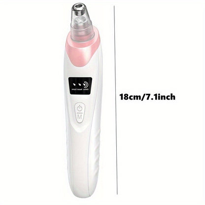 Blackhead Remover, USB Rechargeable Facial Skin Cleansing Beauty Device, with 5 Replacement Heads, Skin Care Tool Kit