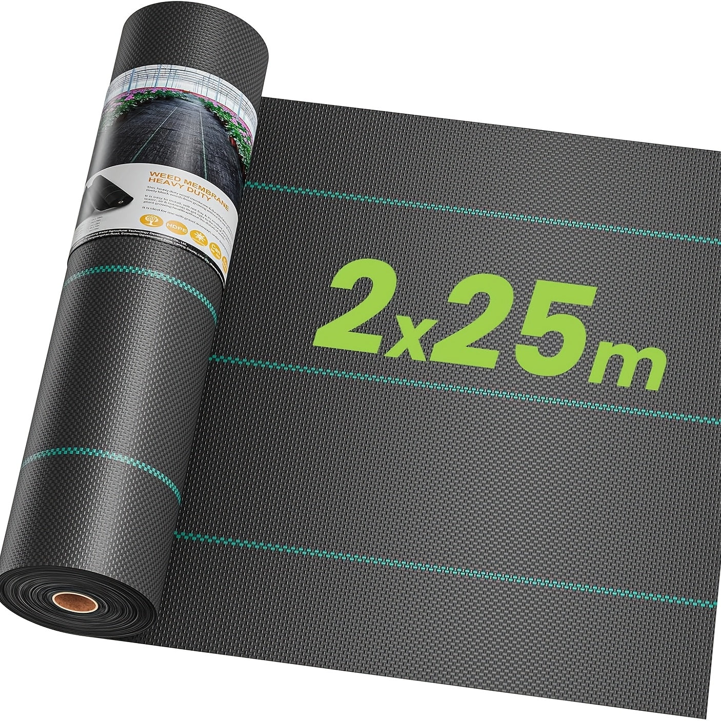 Heavy Duty Weed Control Membrane Garden Weed Barrier UV Protection Weed Fabric for Patios Garden Flower Beds Landscaping Black Woven Roll Ground Cover