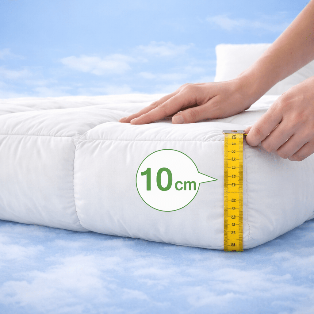 Luxury Mattress Topper 10cm Thickness – Soft Breathable Box Quilted Bed Topper with Corner Straps, No Lumping | Single, Small Double, Double, King & Super King