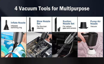 Cordless Handheld Vacuum Cleaner Portable Mini Wireless Wet & Dry with Air Blower – Low Noise Lightweight Hoover for Car, Home, Kitchen & Pet Hair Cleaning