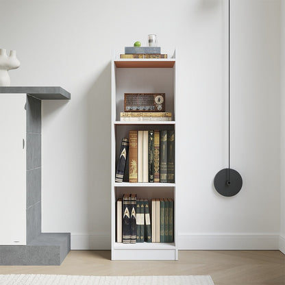 2/3/4 Layers Tall Storage Unit Small Bookcase Wooden Storage Cabinets Book Shelf, Modern White Wooden Bookcase – Tall & Skinny Bookshelf Cube Shelves Storage Unit for Living Room, Bedroom, Hallway, Office, Entrance