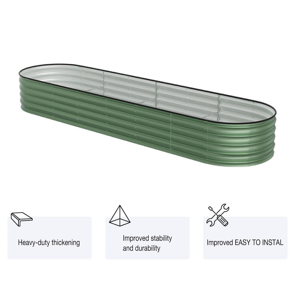 Metal Raised Garden Bed with Climbing Frame – Extra Large Oval Planter Box for Vegetables, Flowers & Herbs | Bottomless Outdoor Garden Bed 160/240/320cm