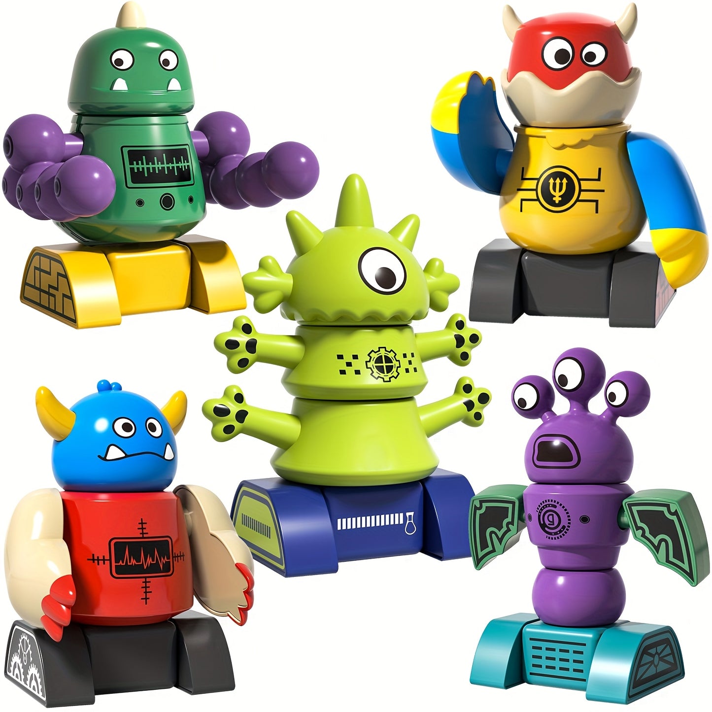 33pcs/ 35pcs Magnetic Monster Robot Construction Set with Storage Box, 35pcs for 5 Monster STEM Play Game, Fun Toy Doll for Children Aged 3 And Up, Birthday And Holiday Presents