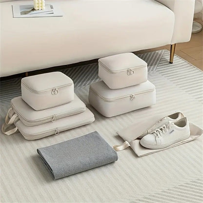 6 Piece Packing Cubes Set for Luggage - Travel Organiser Bags for Suitcase, Lightweight Compression Cubes for Family Trips, UK Stock