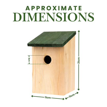 2 X Wooden Nesting Box Bird House Nesting Box Small Birds Bluetit Robin Sparrow