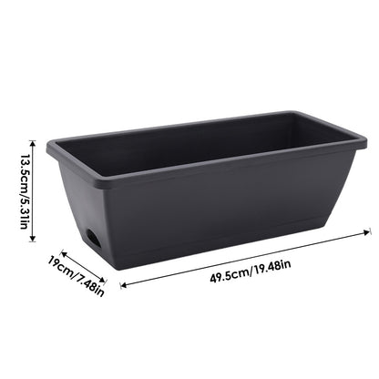 5-Pack Large Weatherproof Rectangular Garden Planters | Garden Urns | Flower Pots | Windowsill Flower Pots | Horon Pots – Thickened PP Self-Watering Grow Box – Dark Grey (42.5L x 19W x 13.5H cm / 17 x 7.5 x 5.3 in), with Tray, Indoor/Outdoor Herb & Vegeta