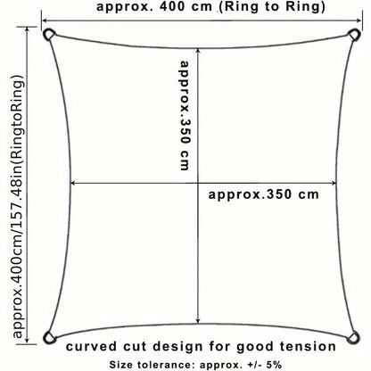 1pc Triangular, Rectangular, Square Shade Sail, Made Of HDPE, UV Protection, Sun Protection, Windproof, Breathable, Easy to Clean, Tear-resistant Shade Sail, Suitable for Garden, Terrace, Balcony, Privacy Protection, Easy to Install, Gray