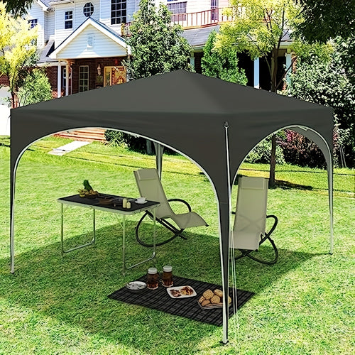 1pc Pop-Up Outdoor Canopy, Foldable Gazebo, Party Tent, Garden, Patio, Camping Gazebo, Metal Frame, Durable and Sturdy, Comes with Ropes and Anti-Slip Pegs, 210D Silvery-Coated Oxford Fabric Canopy, Quick Installation, Patio Cover, Garden Gazebo, Portable