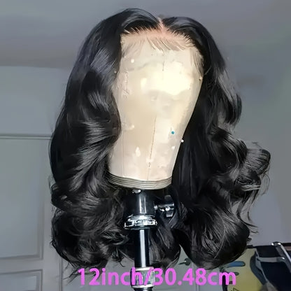 Glueless Human Hair Wig 200% Density 5x5 HD Lace Body Wave – Pre-Plucked Pre-Cut Ready to Wear Wig for Beginners, 3-Second Easy Application, Natural Black Lace Closure Wig