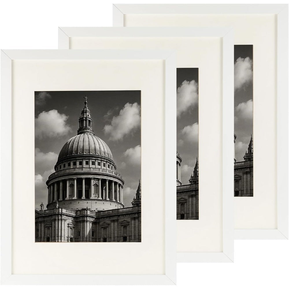 3 Pack A3 Photo Frame 29.7 x 42cm Black/White Picture Frame Wall & Tabletop Frames, Portrait or Landscape Display for Posters, Prints & Certificates