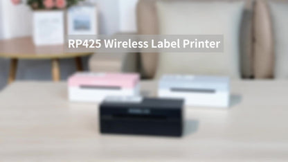 4x6 Wireless Desktop Thermal Label Printer – Shipping Label Maker for Small Business & Home Office, Compatible with iPhone, Android & Windows, Black/Pink/White