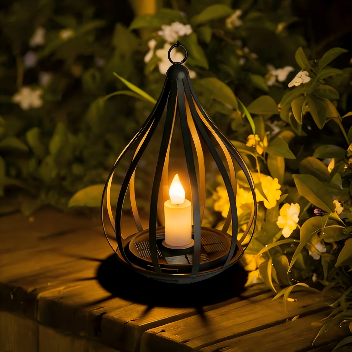 2-In-1 Solar Lantern, Solar Pendant Light, Teardrop-Shaped Candle-Style Lamp with LED Flickering Effect, Ideal for Dining Tables, Gardens, Lawns, And Outdoor Party Decorations, 1/2/4pcs