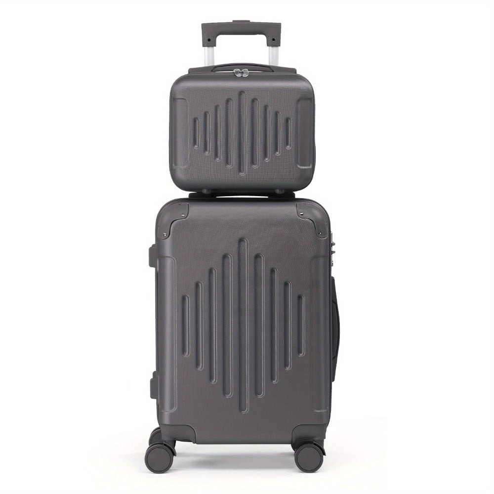 2-Piece Hard Shell Spinner Suitcase Set 20" & 12" – Lightweight Portable Travel Luggage with 360° Spinner Wheels, Cabin & Personal Item Size | Free UK Delivery