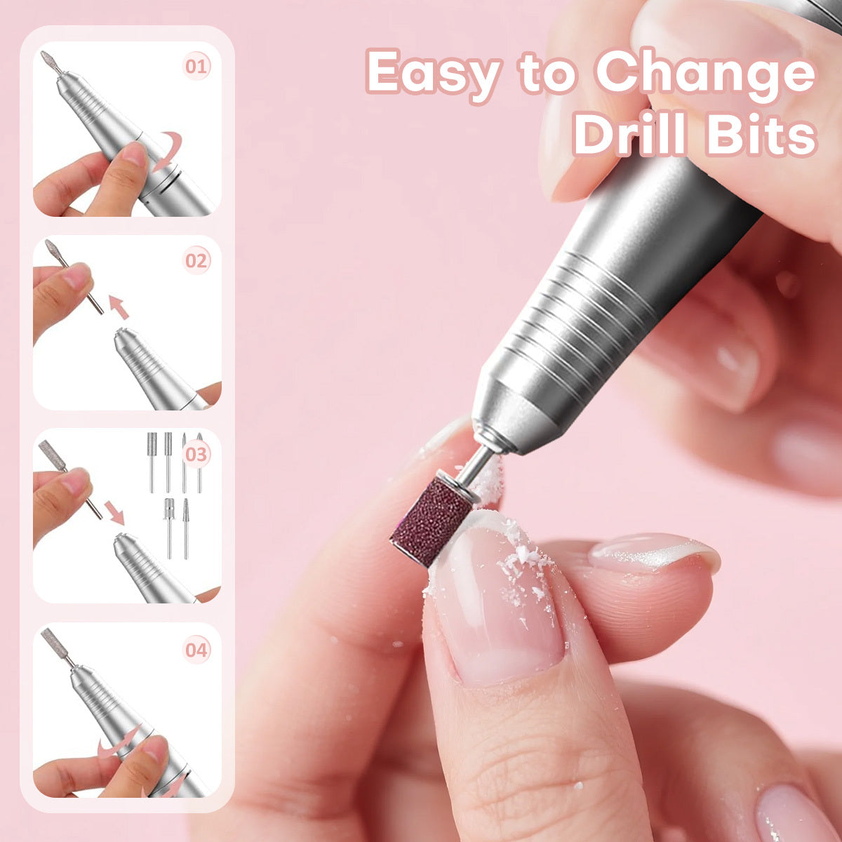 1 Set Electric Nail Drill Tool with 50pcs Nail Polish Remover, 45000 Rpm, Suitable for Nails, Gel Nails, Nail Polishing Tools, Nail Shaping Tools, Manicure Essential, The First Choice for Beautiful Women Gifts