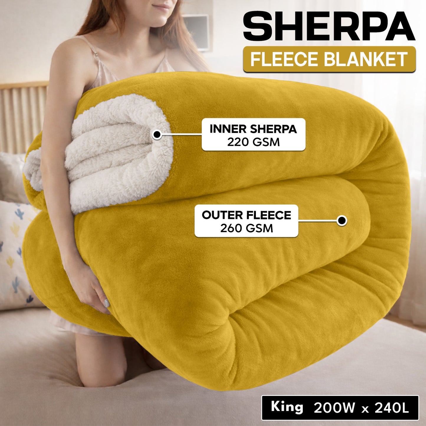 1pc Luxurious Double-Sided Sherpa Throw Blanket – Soft, Warm & Cozy Contemporary Blanket, Machine Washable, Perfect for Couch, Bed, Office & Travel, Ideal Gift