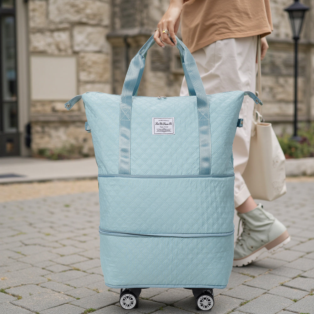 Travel Bag, Multifunctional Luggage Bag, Expandable Luggage Suitcase, Carry on Bag, Rolling Duffle Bag with Detachable Wheels, Travel Essentials Bag, Large Capacity with Zipper Closure, Ideal for Fitness, Yoga, and Everyday