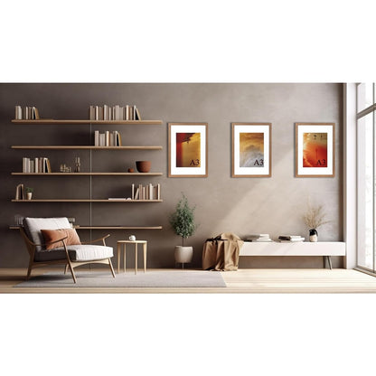 Set of 3 Wooden A3 Picture Frames with Mount, Freestanding & Wall Mountable, Ideal for Posters, Certificates, Photos