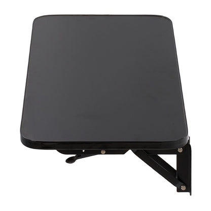 Folding Wall-Mounted Laptop Desk, Space-Saving Study and Reading Table, Metal Iron Frame Design, Durable and Sturdy Wall Desk for Home or Office, Black/White, 52x24cm / 65x24cm / 75x24cm