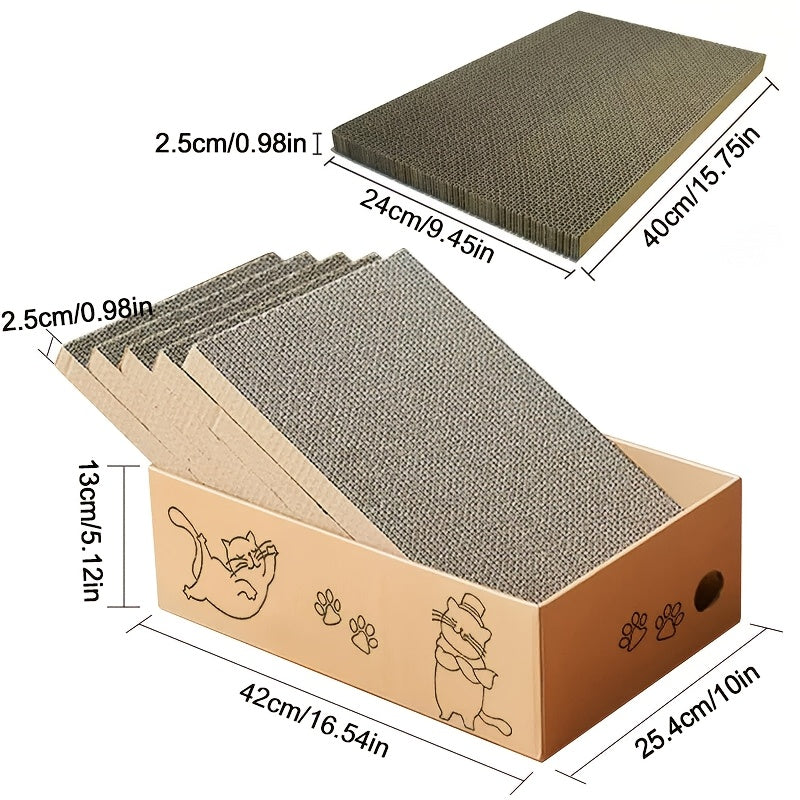 [Cardboard Cat Scratcher Pad] Corrugated Cardboard Pet Cat Kitten Scratcher Scratching Pad Sofa Board Mat