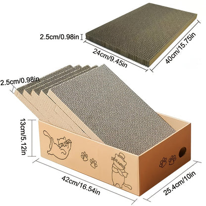 [Cardboard Cat Scratcher Pad] Corrugated Cardboard Pet Cat Kitten Scratcher Scratching Pad Sofa Board Mat