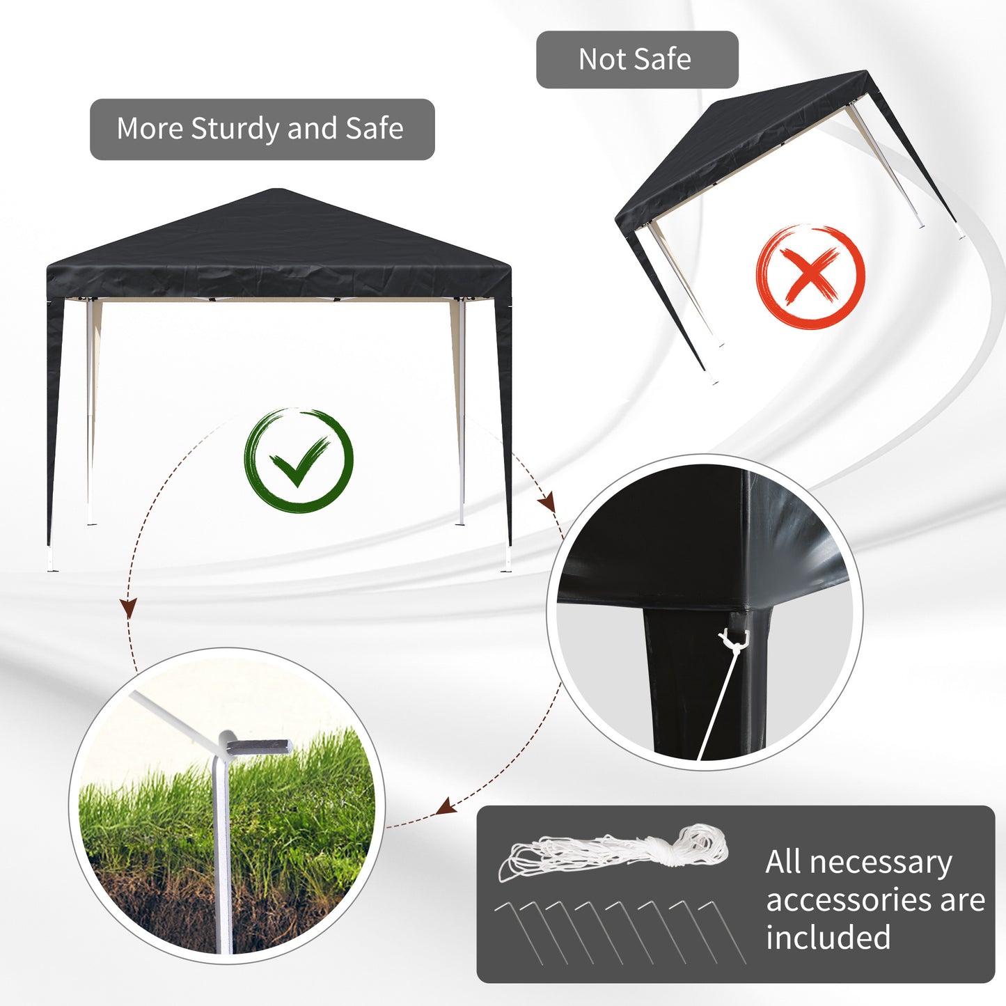 3 x 3 Meters Outdoor Garden Heavy Duty Pop Up Gazebo Marquee Party Tent Wedding Canopy + Carrying Case